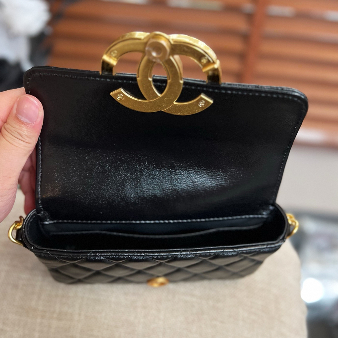 Chanel Shiny Calfskin Quilted Flap